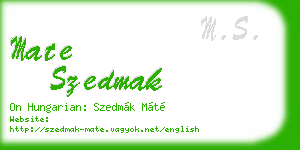 mate szedmak business card