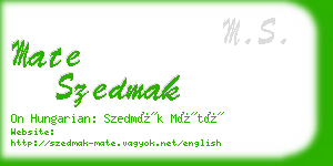 mate szedmak business card